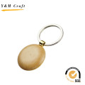 Newest Design Circular Wooden Metal Keyring with High Quality